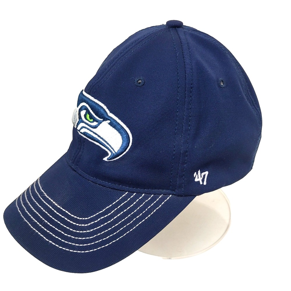 Seattle Seahawks NFL Hat Cap '47 Brand Forty Seven Blue Stretch Fit One Size - Picture 1 of 10